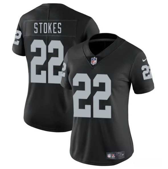 Women%27s Las Vegas Raiders #22 Eric Stokes Black 2025 Vapor Stitched Jersey Dzhi->las vegas raiders->NFL Jersey